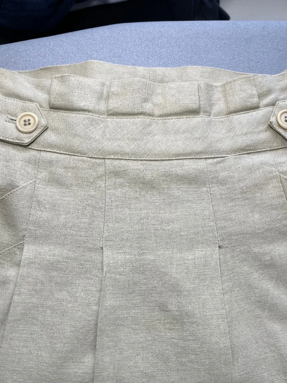 BCBGMaxAzria Tan Linen Blend Lined A-Line Skirt Size 2